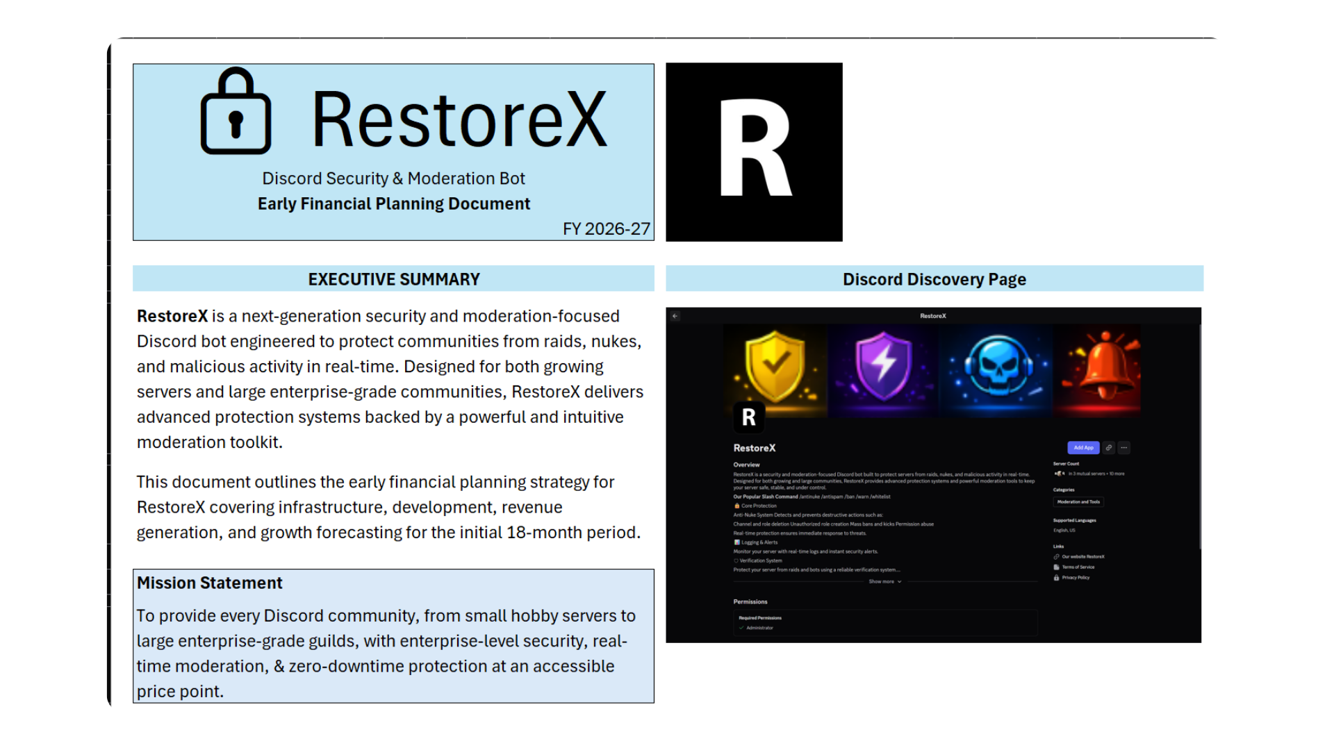 RestoreX EFP Model
